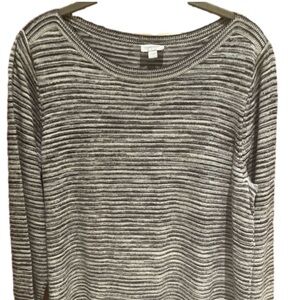 Avenue Black and White Striped Sweater